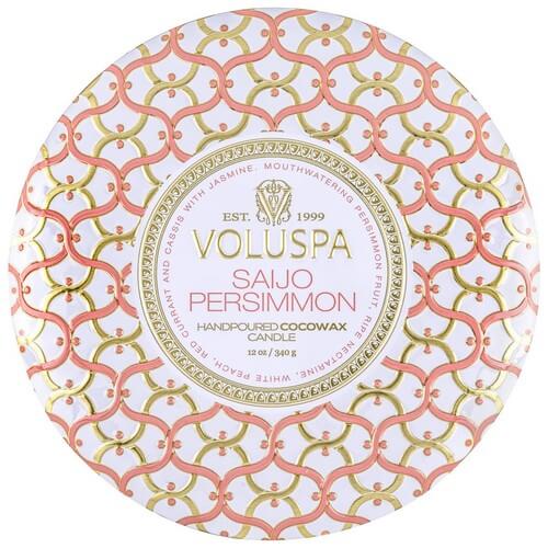 Voluspa Maison Blanc 3 Wick Tin Candle Saijo Persimmon 340g