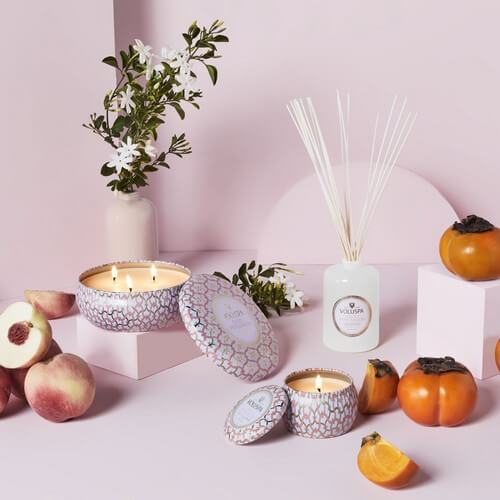 Voluspa Maison Blanc 3 Wick Tin Candle Saijo Persimmon 340g