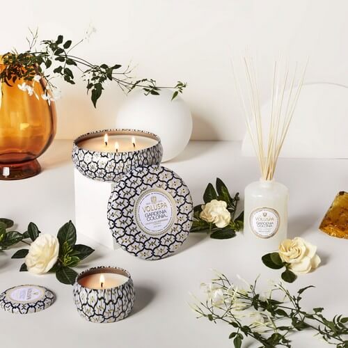 Voluspa Maison Blanc 3 Wick Tin Candle Gardenia Colonia 340g