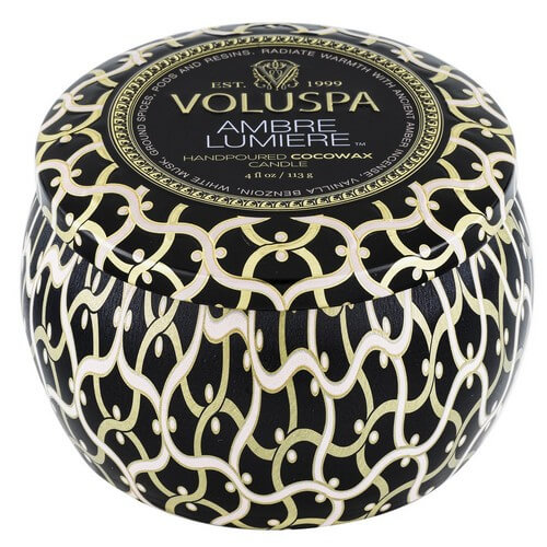 Voluspa Maison Noir Mini Tin Candle Ambre Lumiere 113g