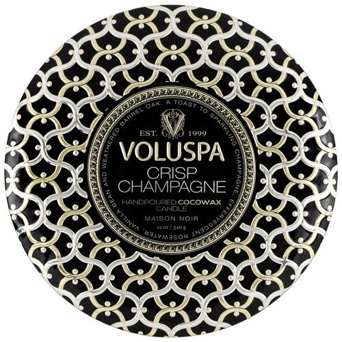 Voluspa Maison Noir 3 Wick Tin Candle Crisp Champagne 340g
