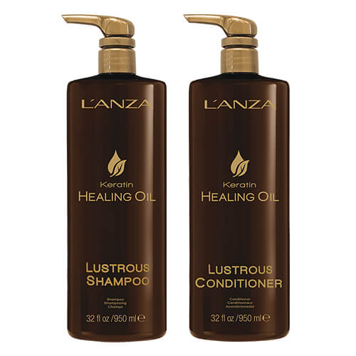 Lanza Keratin Healing Oil Lustrous Shampoo And Conditioner 2x950 ml