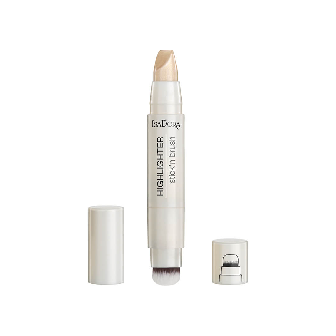 IsaDora Highlighter Stick And Brush Sparkling Beige 21 3g