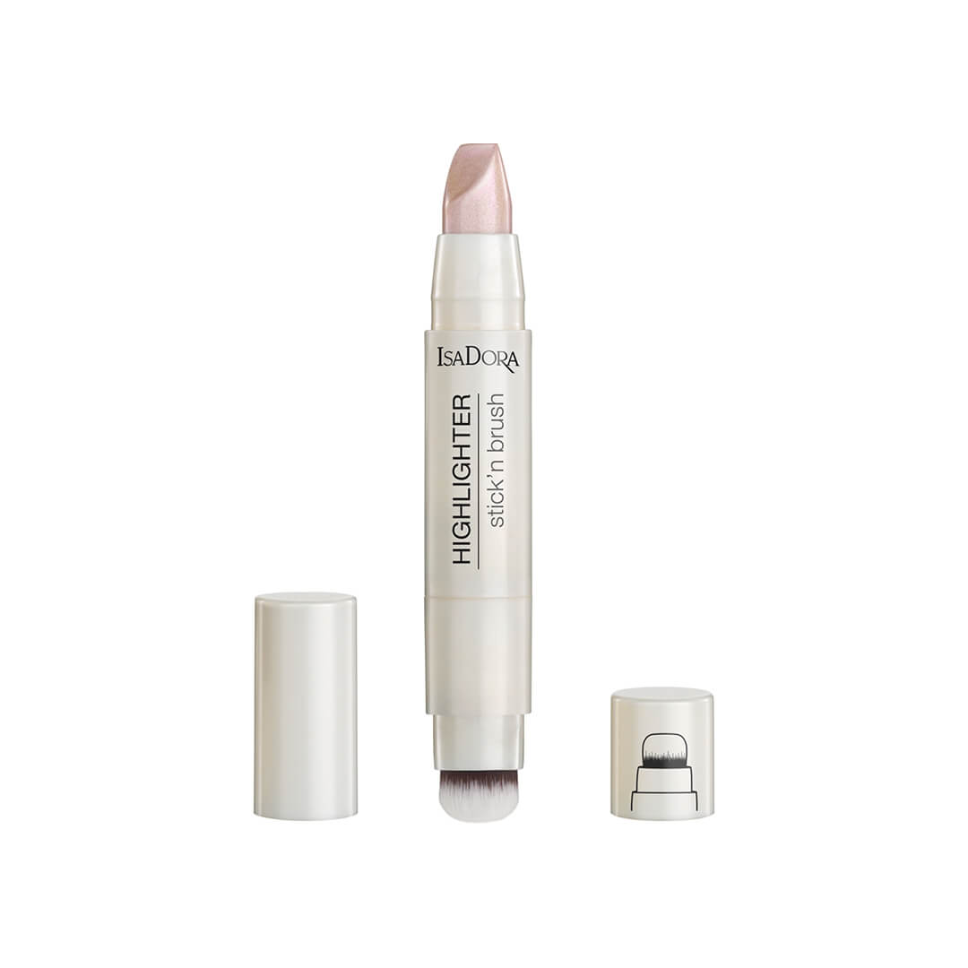 IsaDora Highlighter Stick And Brush Pink Pearl 22 3g