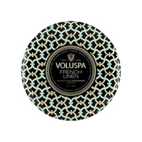 Voluspa Maison Noir 3 Wick Tin Candle French Linen 340g