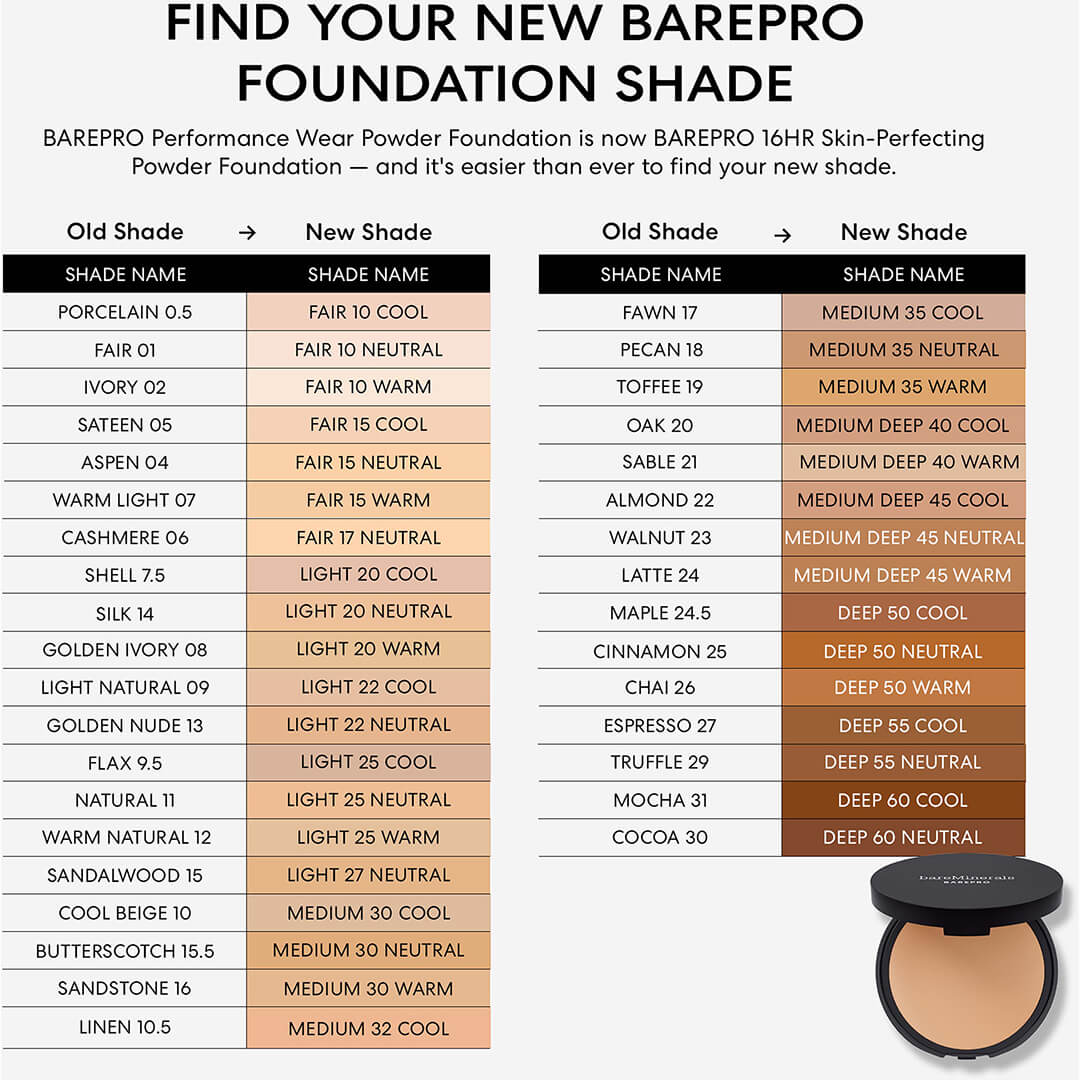 bareMinerals Barepro 16h Skin Perfecting Powder Foundation Deep 60 Cool 8g