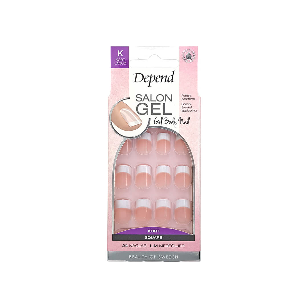 Depend Salon Gel Lösnaglar Rosa Kort Square