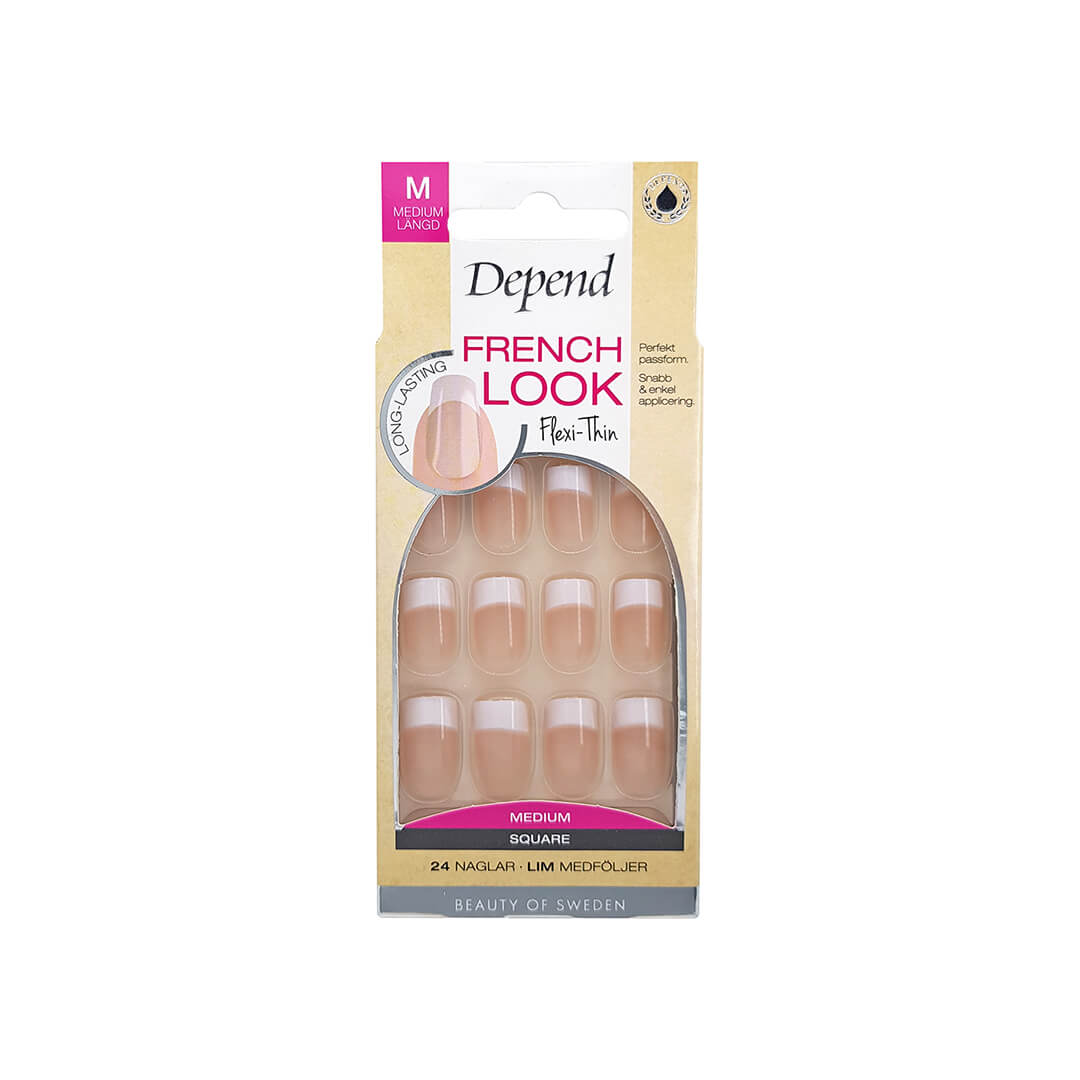 Depend French Look Lösnaglar Square Medium Beige