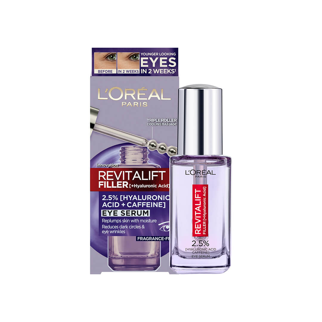 Loreal Paris Revitalift Filler Eye Serum 2.5% Hyaluronic Acid + Caffeine 20 ml