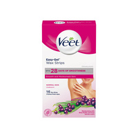 Veet Easy Gel Wax Strips Normal Skin Underarm 16 pcs