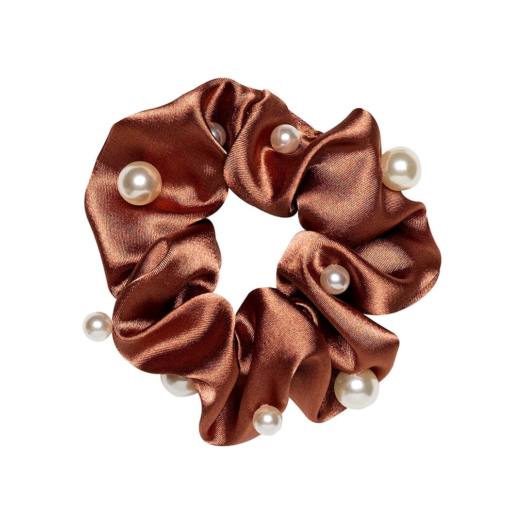 Avalea Satinscrunchie Med Pärlor Gammelrosa