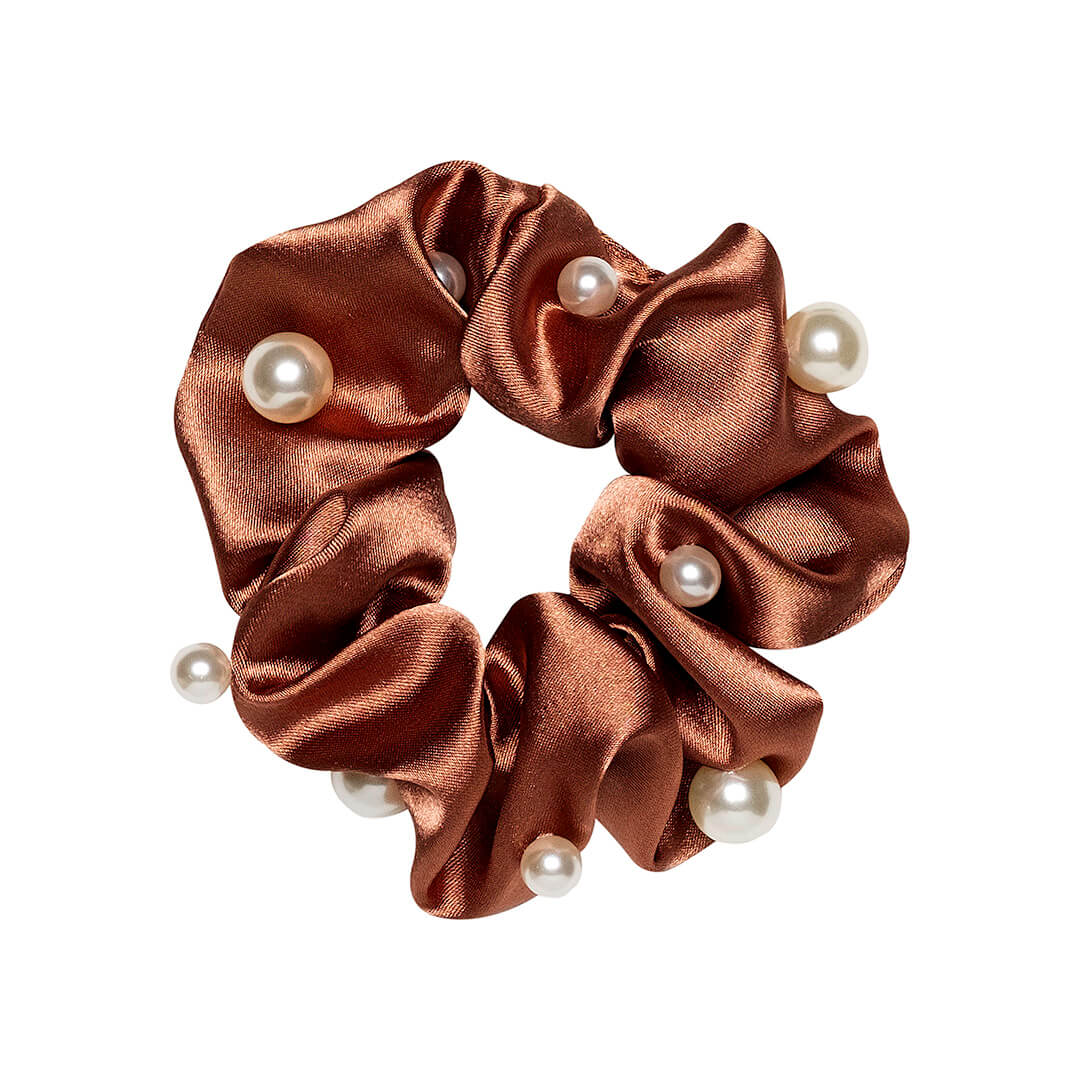 Avalea Satinscrunchie Med Pärlor Gammelrosa