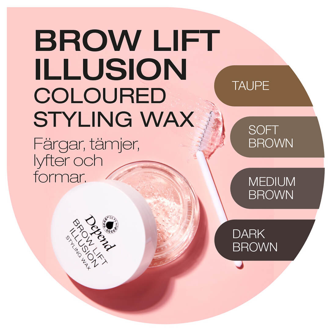 Depend Perfect Eye Brow Lift Illusion Coloured Styling Wax Taupe 5g