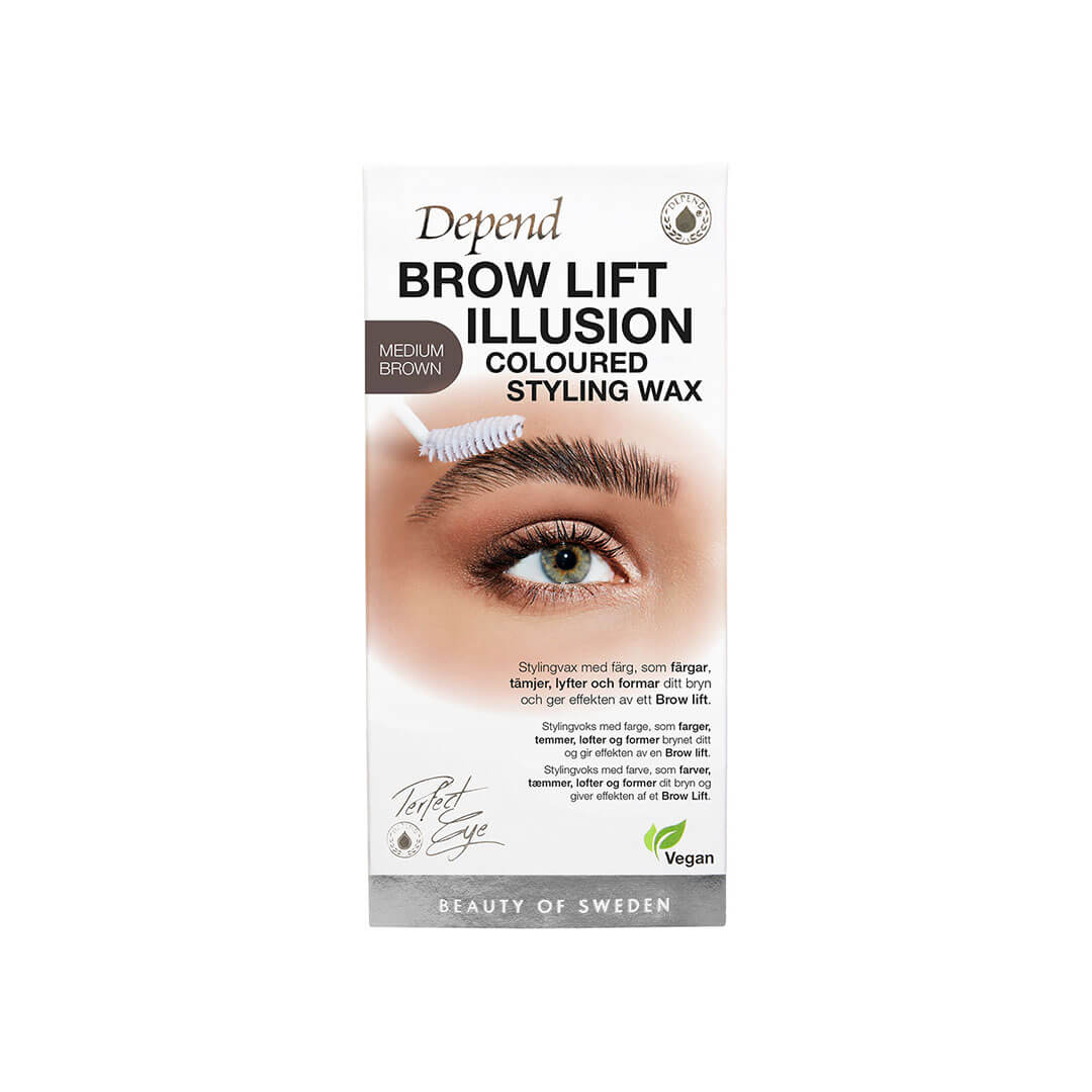 Depend Perfect Eye Brow Lift Illusion Coloured Styling Wax Medium Brown 5g