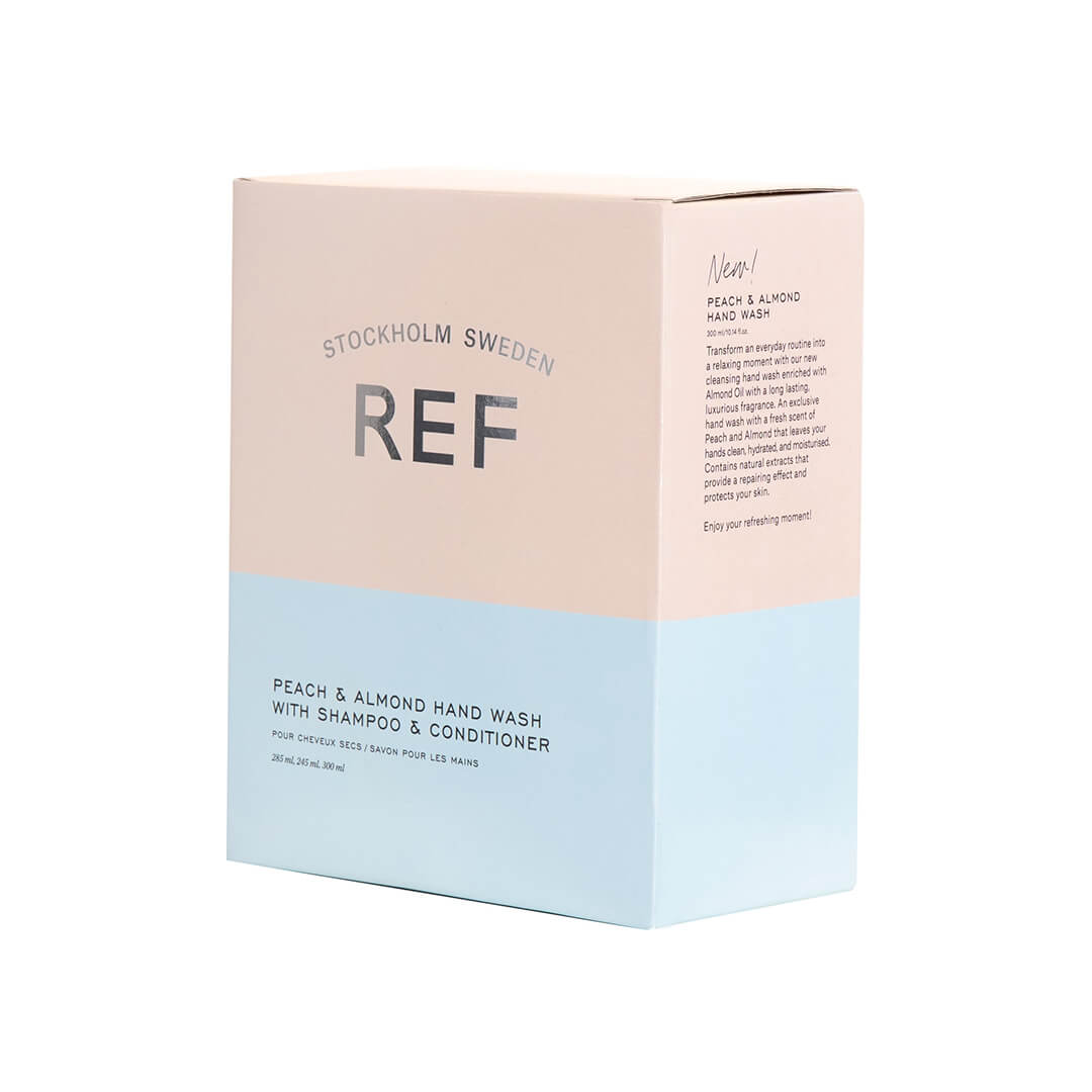 REF Peach Almond Hand Wash With Shampoo And Conditioner 830 ml