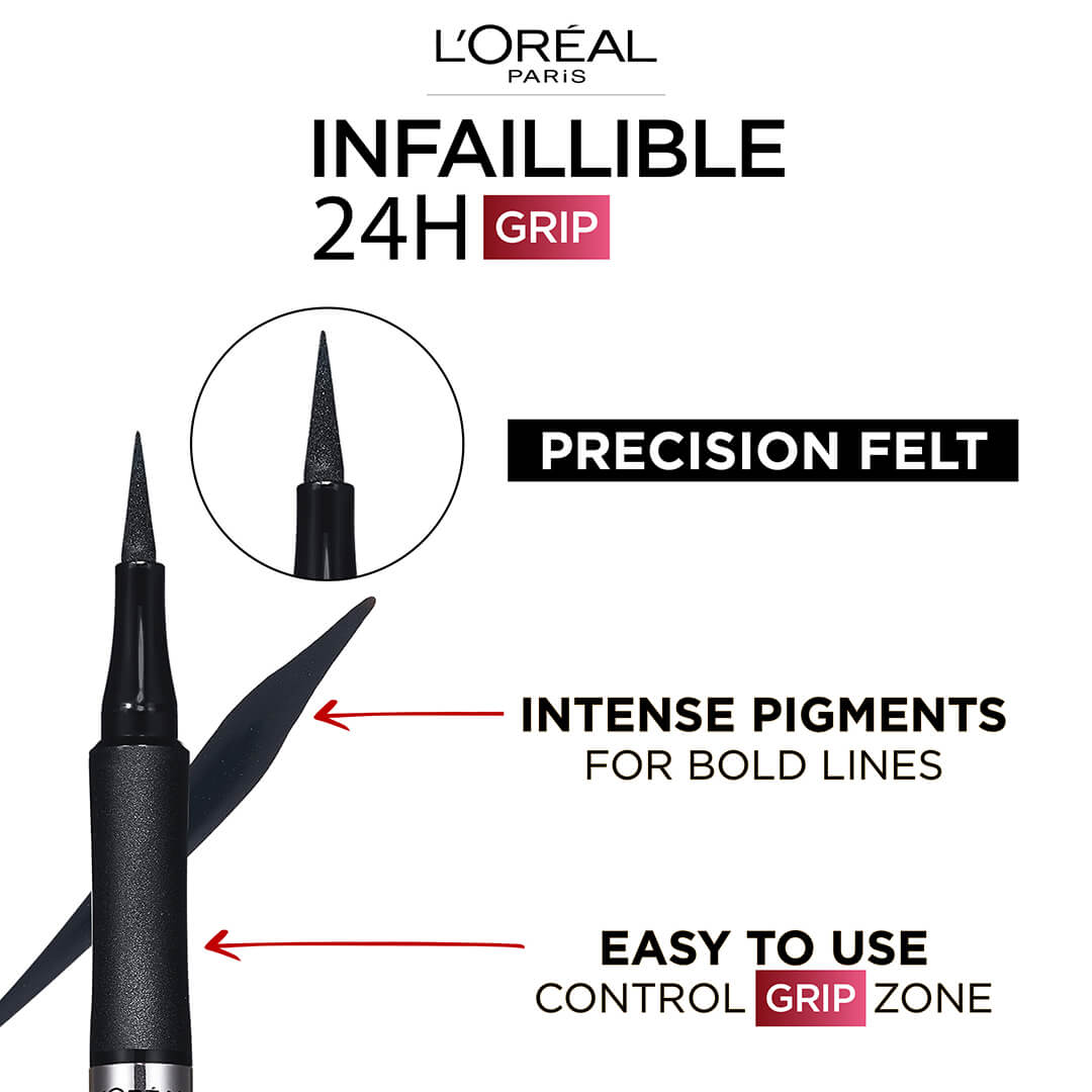 Loreal Paris Infaillible Grip 24H Precision Felt Eyeliner Black 01 1g