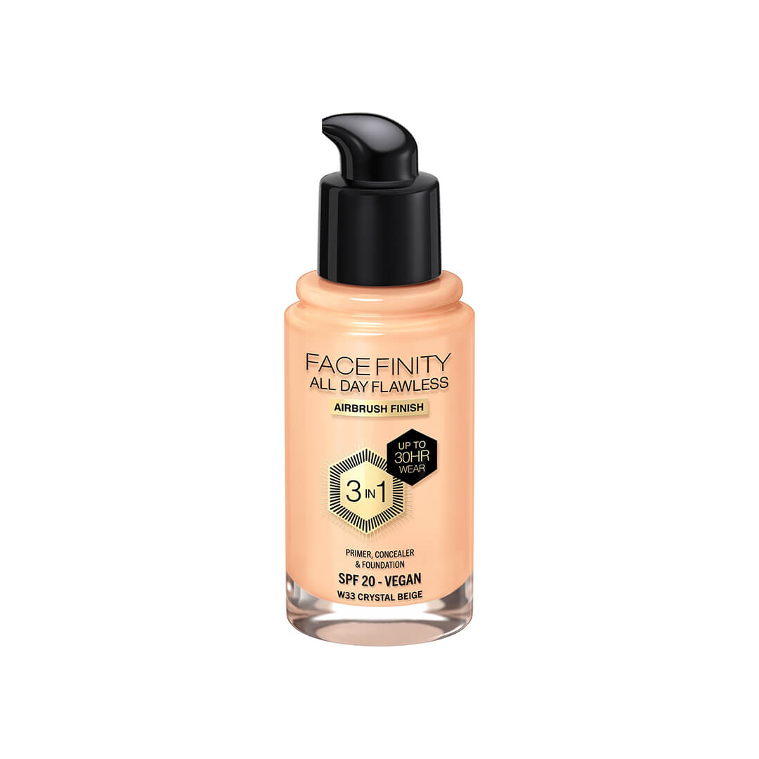 Max Factor Facefinity All Day Flawless 3 In 1 Foundation Crystal Beige 033 30 ml