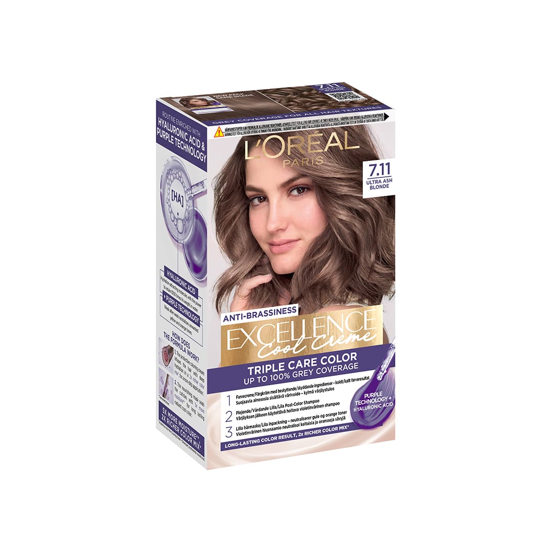 Loreal Paris Excellence Cool Creme Permanent Hair Color 7.11 Ultra Ash Blonde