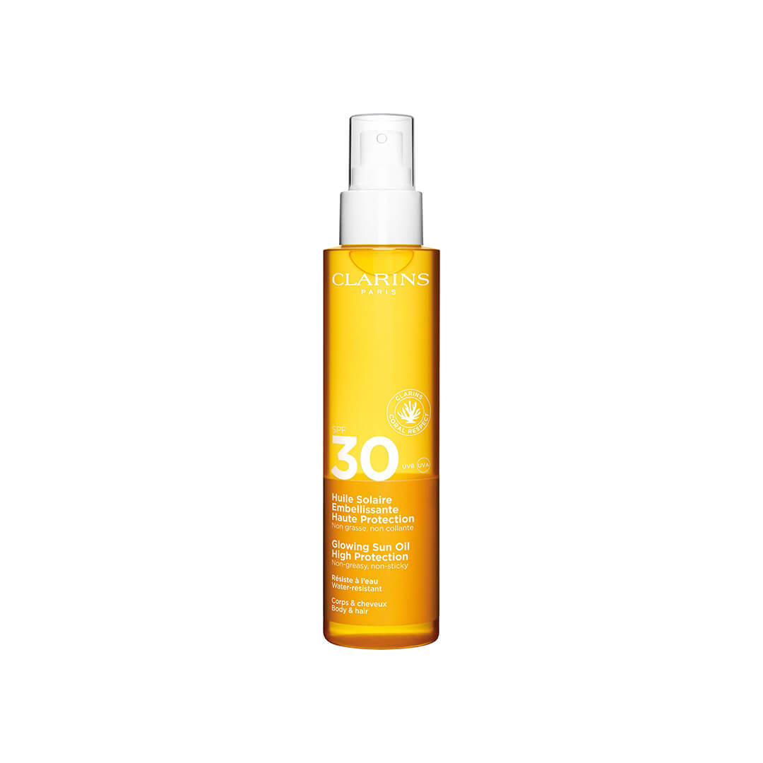 Clarins Glowing Sun Oil High Protection Body And Hair Spf30 150 ml