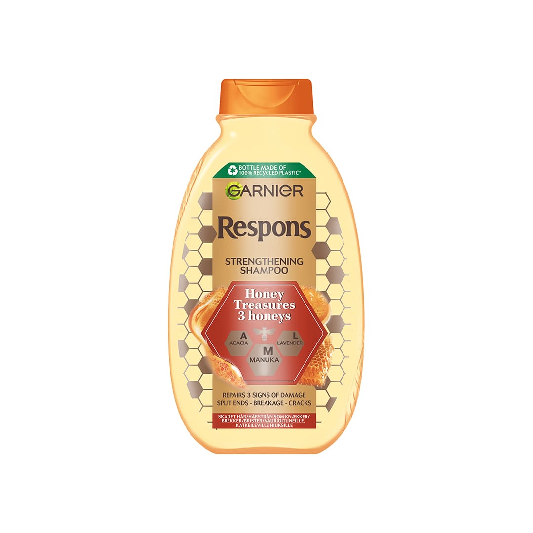 Garnier Respons Honey Treasures Shampoo Skört Och Slitet Hår 250 ml