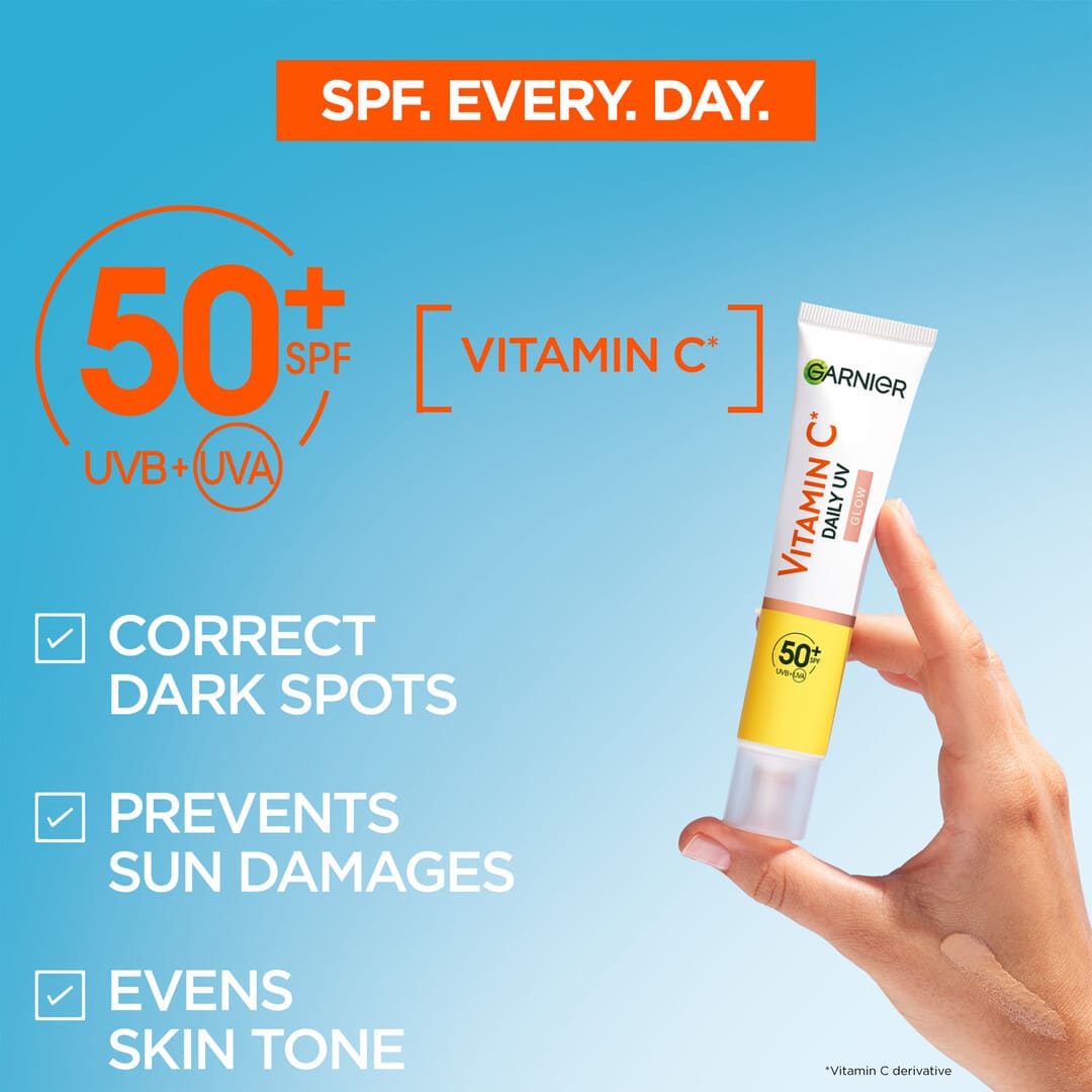 Garnier Skin Active Vitamin C Brightening Uv Daily Fluid Sheer Glow Spf50+ 40 ml