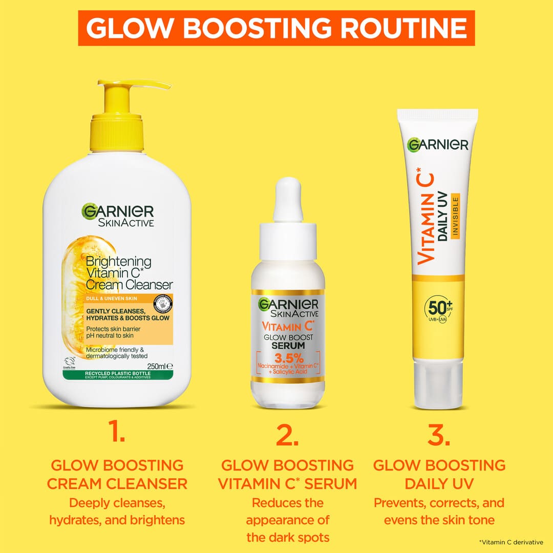 Garnier Skin Active Vitamin C Brightening Uv Daily Fluid Sheer Glow Spf50+ 40 ml