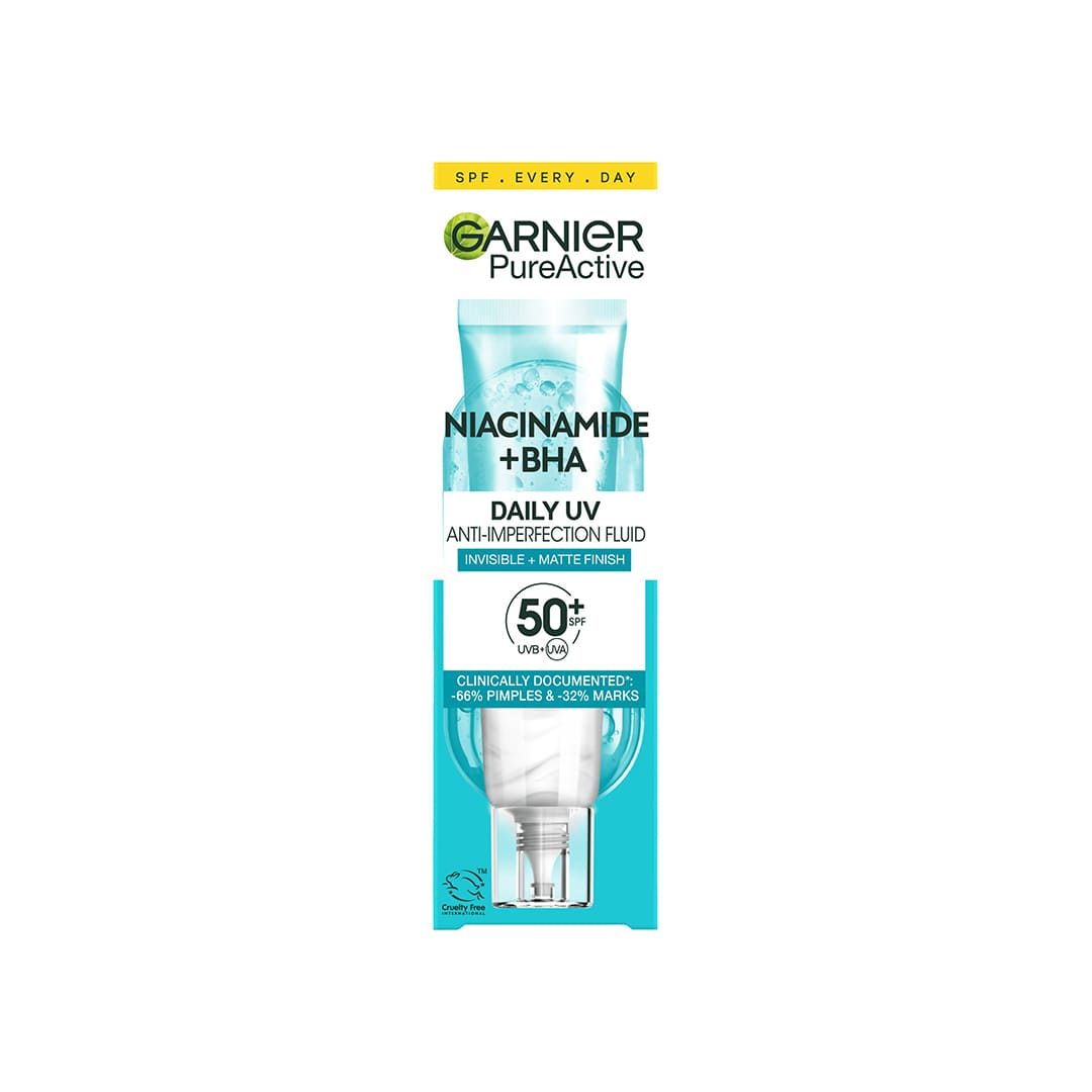 Garnier Skin Active Pure Active Bha And Niacinamide Uv Daily Fluid Spf50+ 40 ml