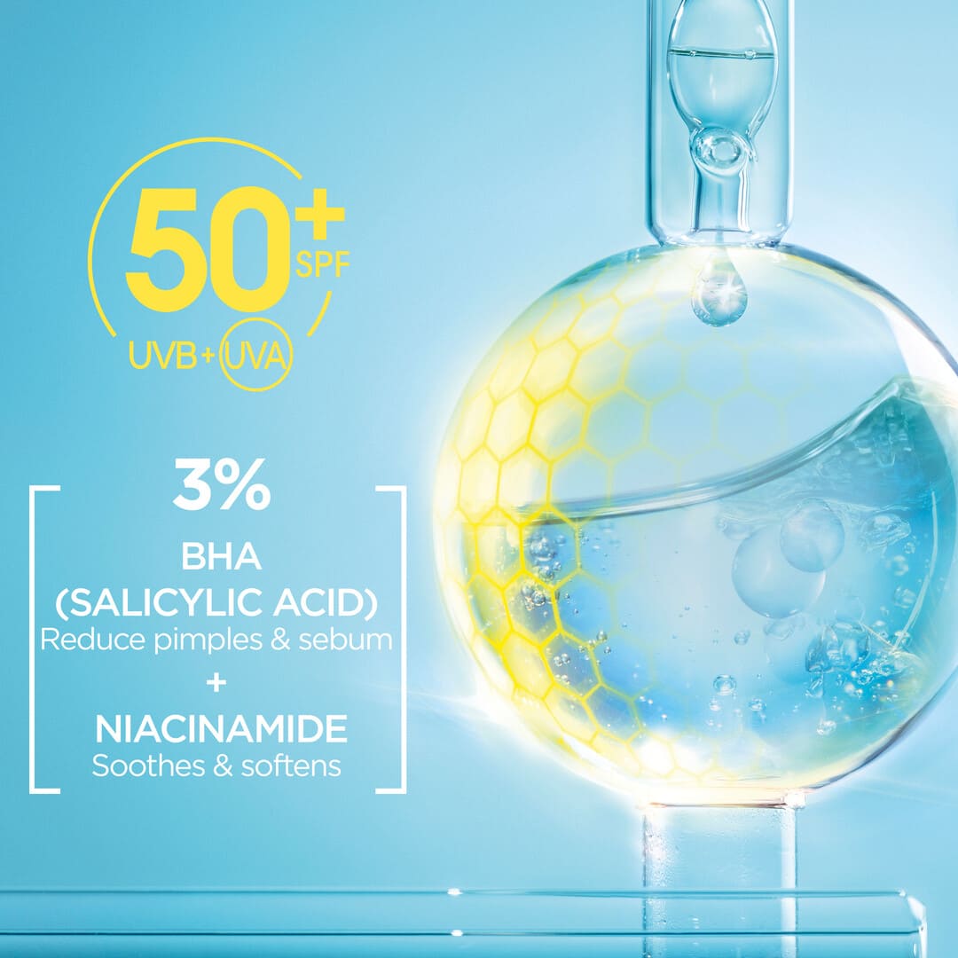 Garnier Skin Active Pure Active Bha And Niacinamide Uv Daily Fluid Spf50+ 40 ml