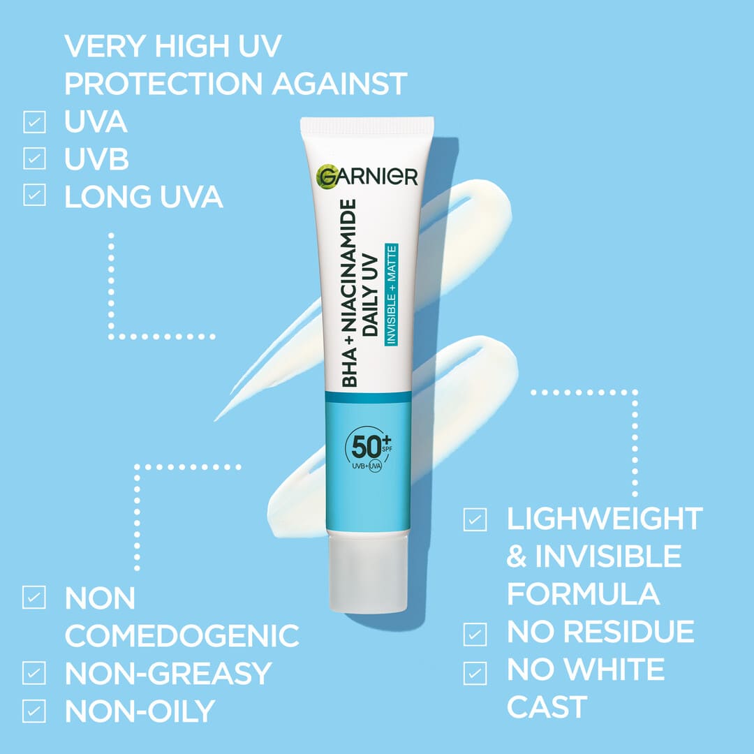 Garnier Skin Active Pure Active Bha And Niacinamide Uv Daily Fluid Spf50+ 40 ml