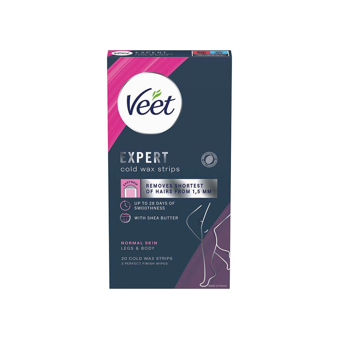 Veet Expert Cold Wax Strips Normal Skin Legs And Body 20 pcs