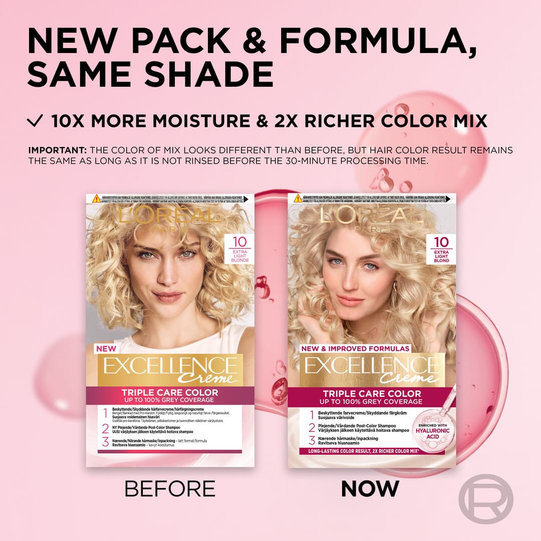 Loreal Paris Excellence Creme Permanent Hair Color 10 Mycket Ljusblond