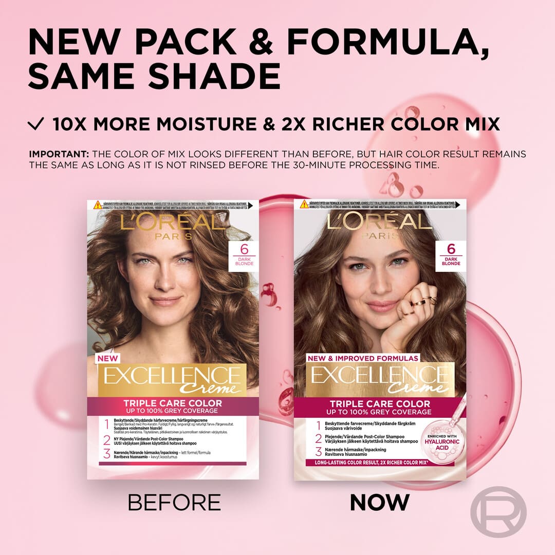 Loreal Paris Excellence Creme Permanent Hair Color 6 Mörkblond