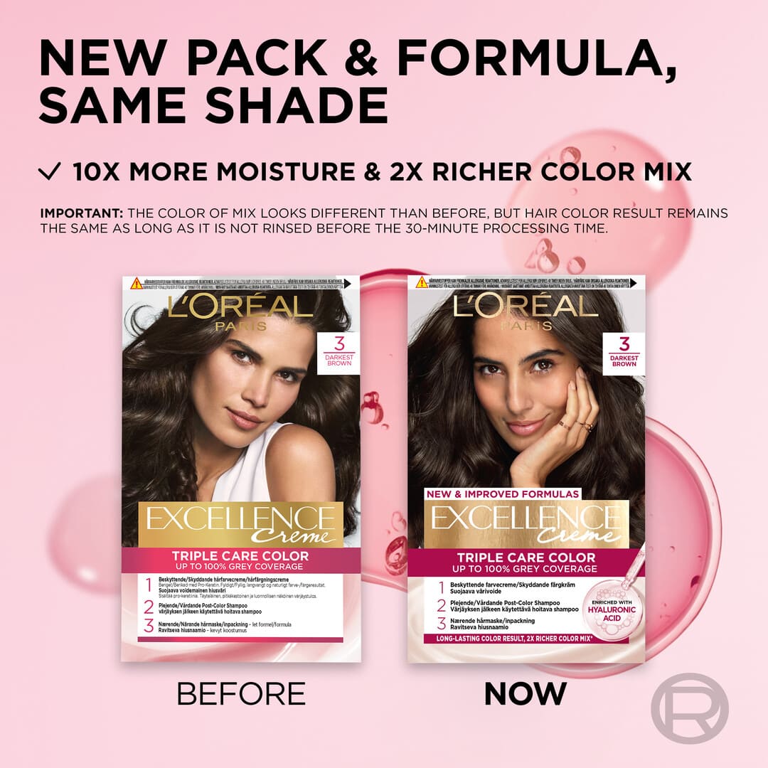 Loreal Paris Excellence Creme Permanent Hair Color 3 Mörkbrun