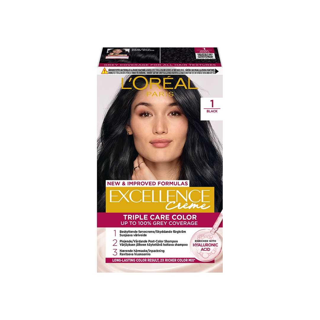 Loreal Paris Excellence Creme Permanent Hair Color 1 Svart