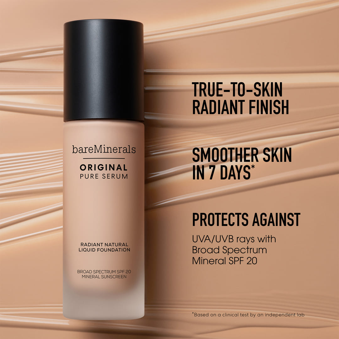 bareMinerals Original Pure Serum Liquid Foundation Mineral Medium Warm 3.5 Spf20