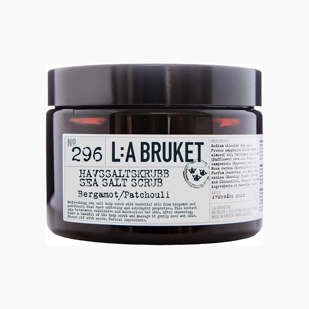 LA Bruket 296 Havssaltskrubb Bergamott Patchouli 420g