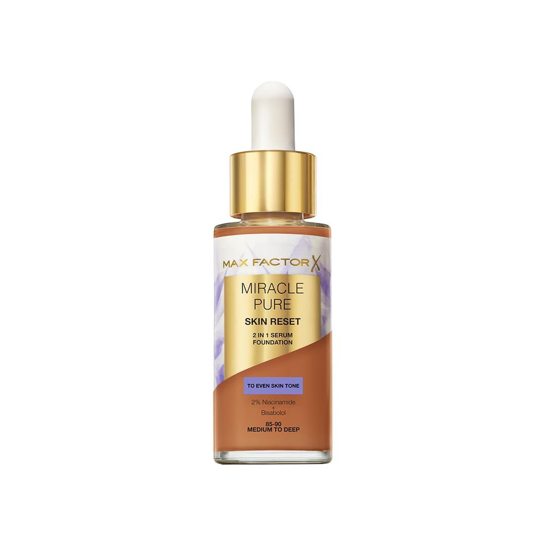 Max Factor Miracle Pure Skin Reset 2 In 1 Serum Foundation 85-90 Medium To Deep