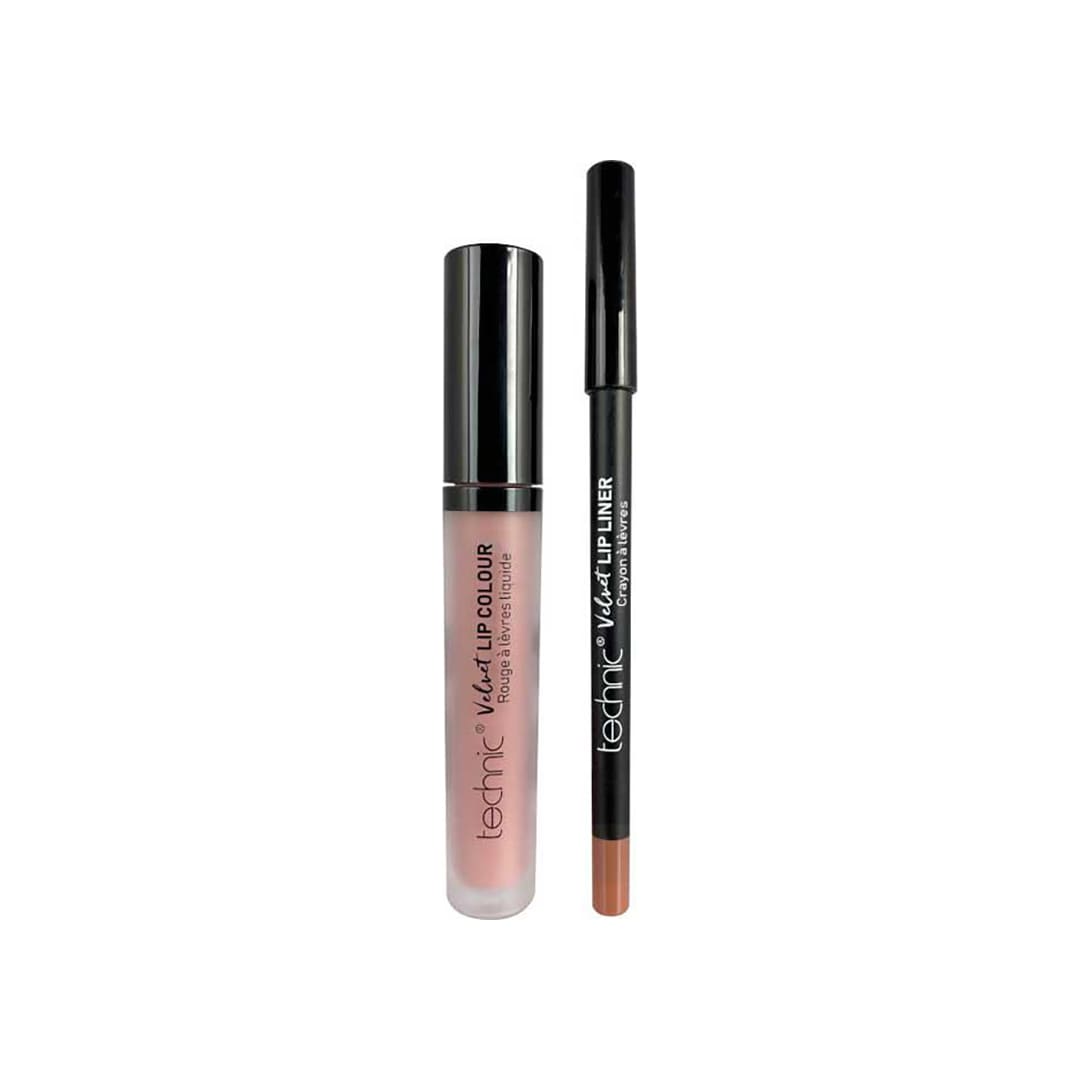 Technic Velvet Lip Kit Lip Colour And Lip Pencil Tea Rose