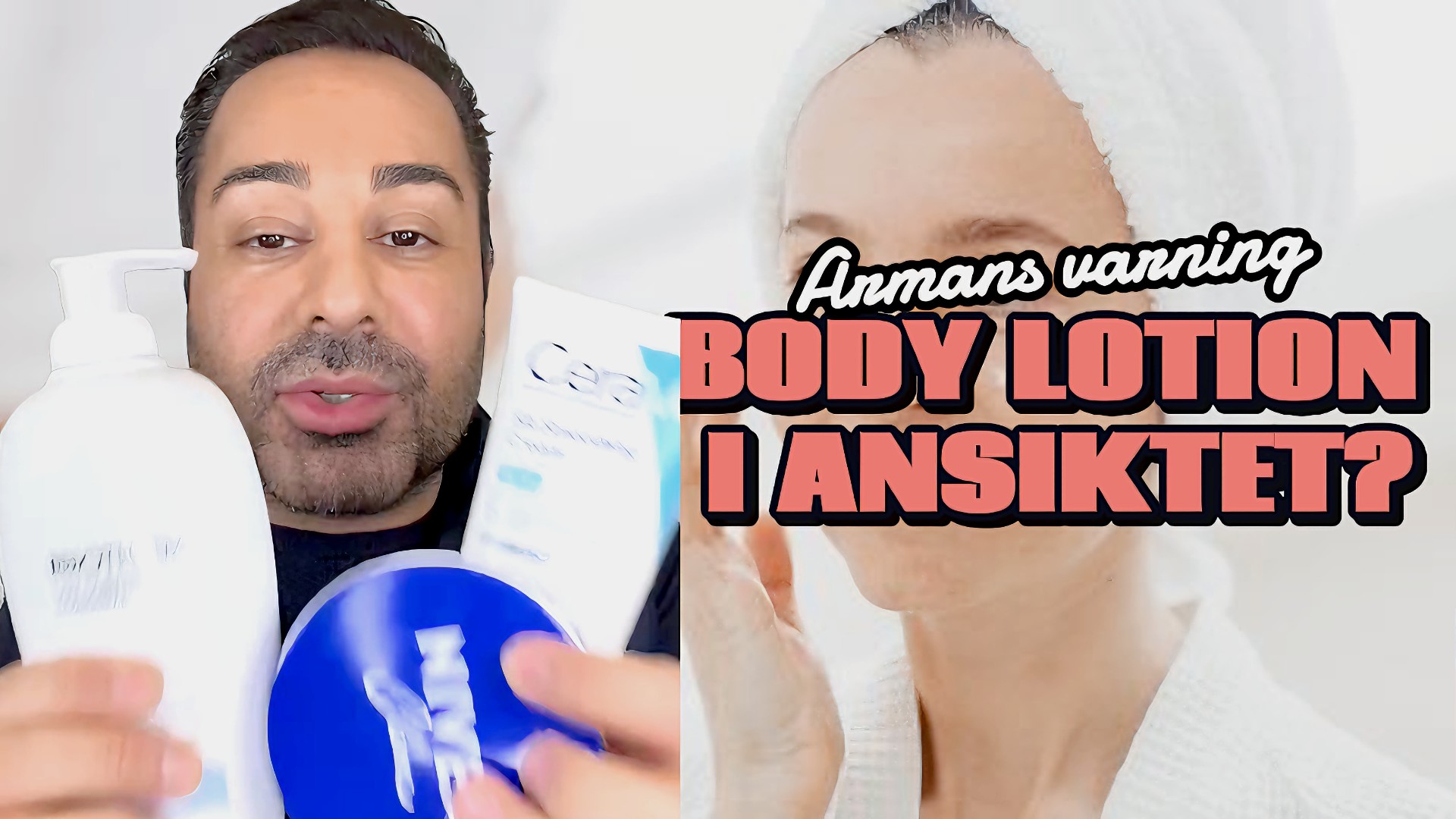 Sluta använd body lotion i ansiktet