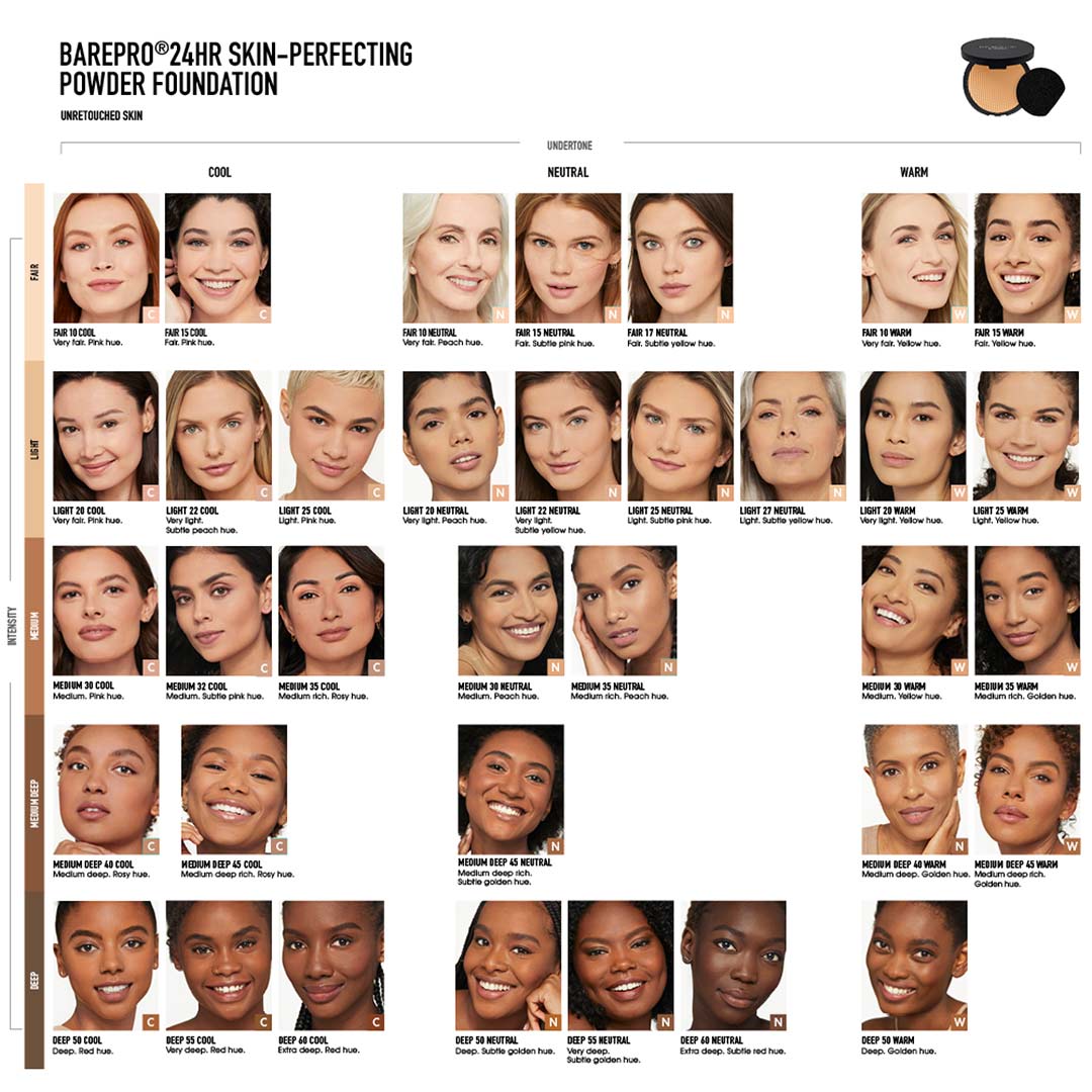 Bareminerals Barepro 24H Skin-Perfecting Pressed Powd Deep 50 Neutral 8g