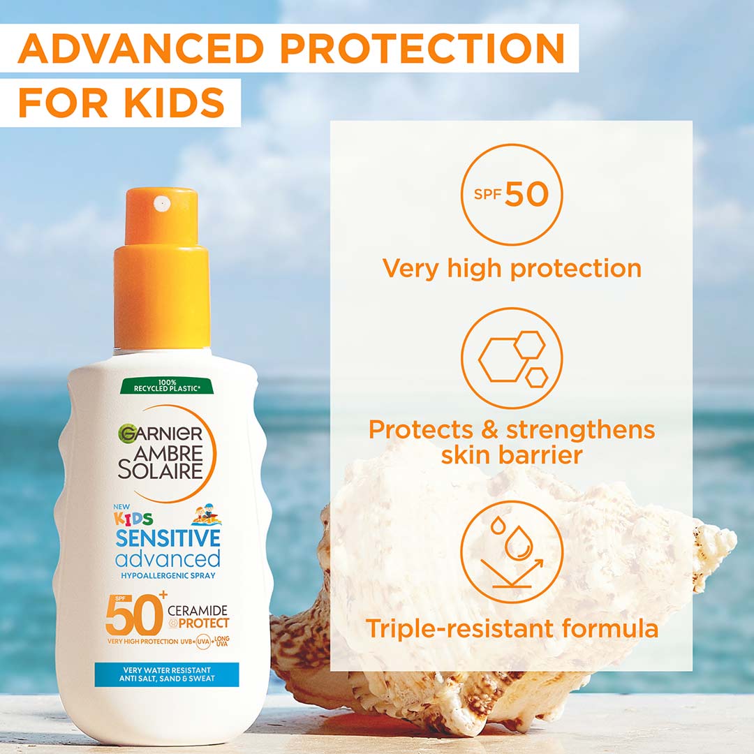 Garnier Ambre Solaire Sensitive Advanced Kids Hypoallergenic Spray Spf50+ 150 ml