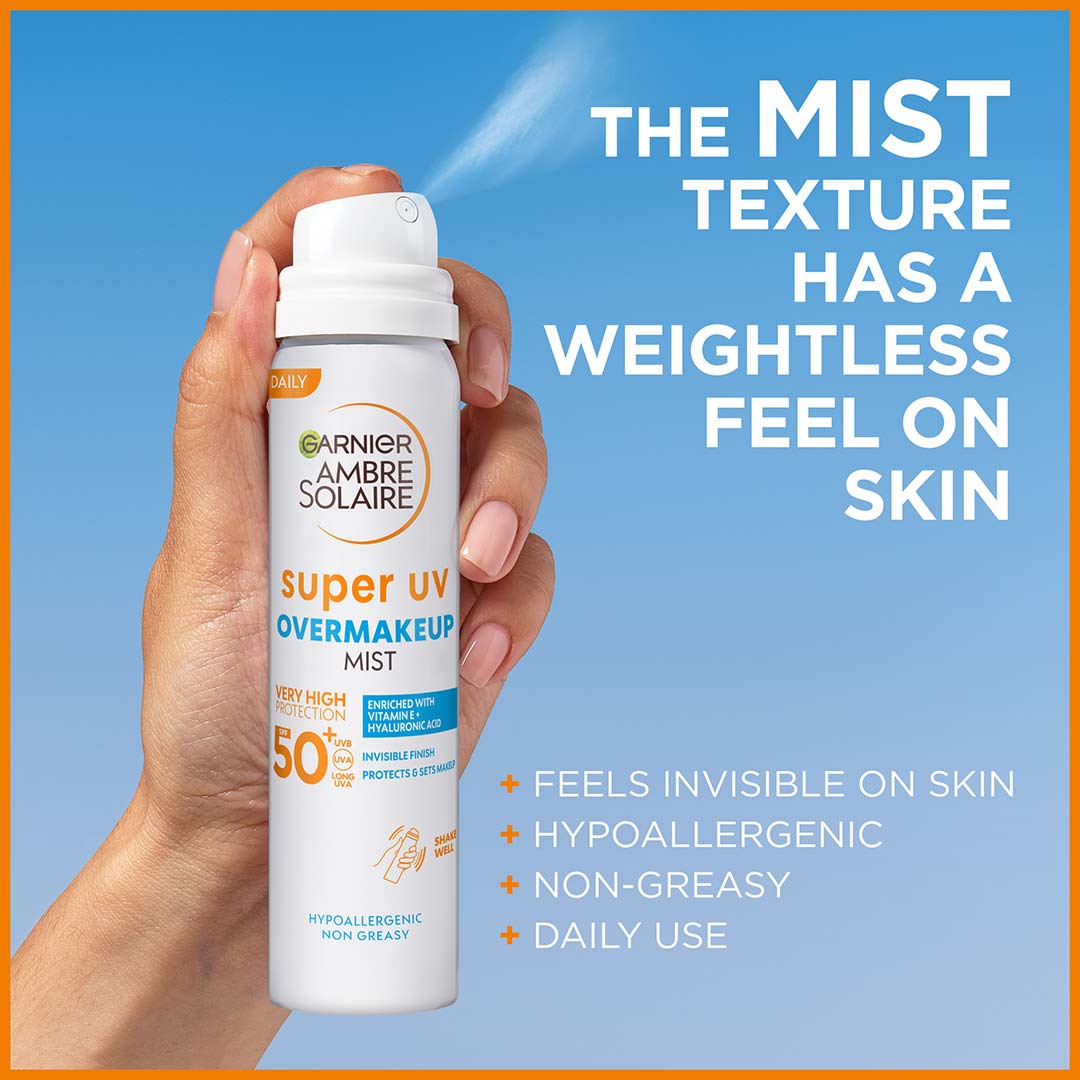 Garnier Ambre Solaire Super Uv Over Makeup Protection Mist With Hyaluronic Acid