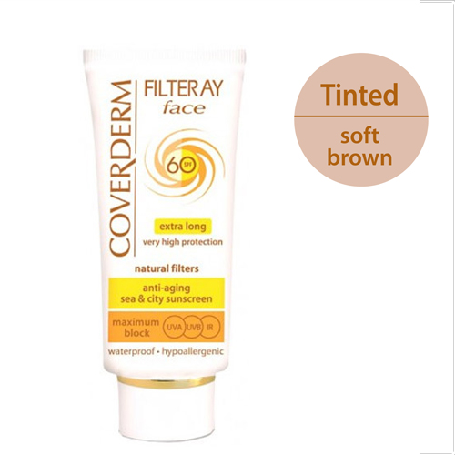 Coverderm Filteray Face Waterproof SPF 60 50 ml Tinted Soft Brown