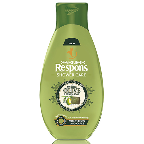Köp Garnier Respons Shower Gel Mythic Olive & Black Soap hos HARMONIQ