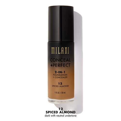 Milani Conceal And Perfect Liquid Foundation Spiced Almond 12 30 ml