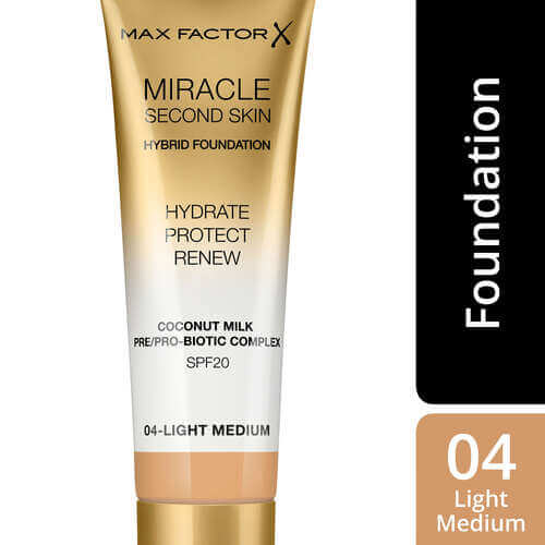 Max Factor Miracle Second Skin Foundation Light Med 004 33 ml