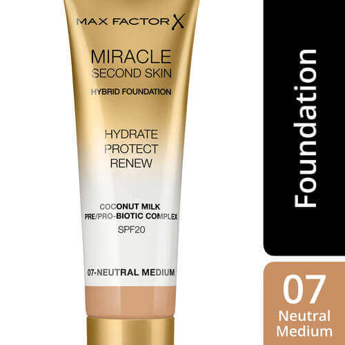 Max Factor Miracle Second Skin Foundation Neutrual Medium 007 33 ml