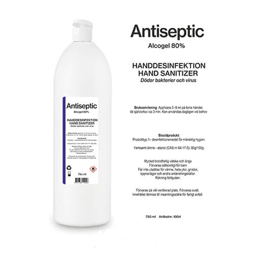 Ecologiq Handsprit Alcogel Handdesinfektion 80 % 750 ml