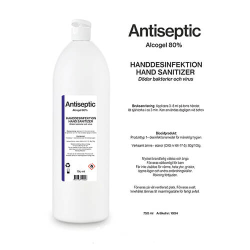 Ecologiq Handsprit Alcogel Handdesinfektion 80 % 250 ml